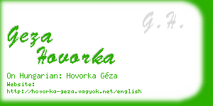 geza hovorka business card