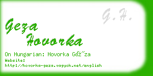 geza hovorka business card